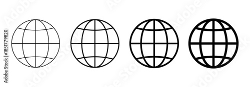 World icon set, globe planet symbol or web sign vector illustration