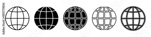 World globe icon set, earth planet symbol vector illustration