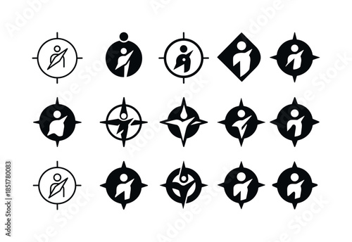 Leadership Logos Collection. Leadership training. Icon set. Set