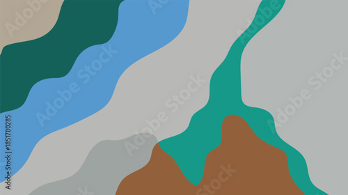 Vector illustration of a green mosaic foot print on a white background depicting a silhouette of a travel map and geography symbol for art and design