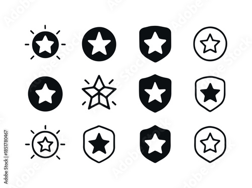Achievement Emblem Variations. Achievement unlocked. Icon set. S