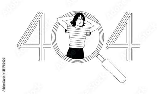 Frustrated person searching for lost content on a 404 error page.