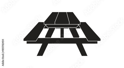 Simple black picnic table graphic flat design isolated vector illustration a minimalist silhouette
