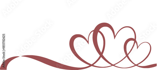 Elegant intertwining hearts create a romantic flourish, perfect for celebrations.