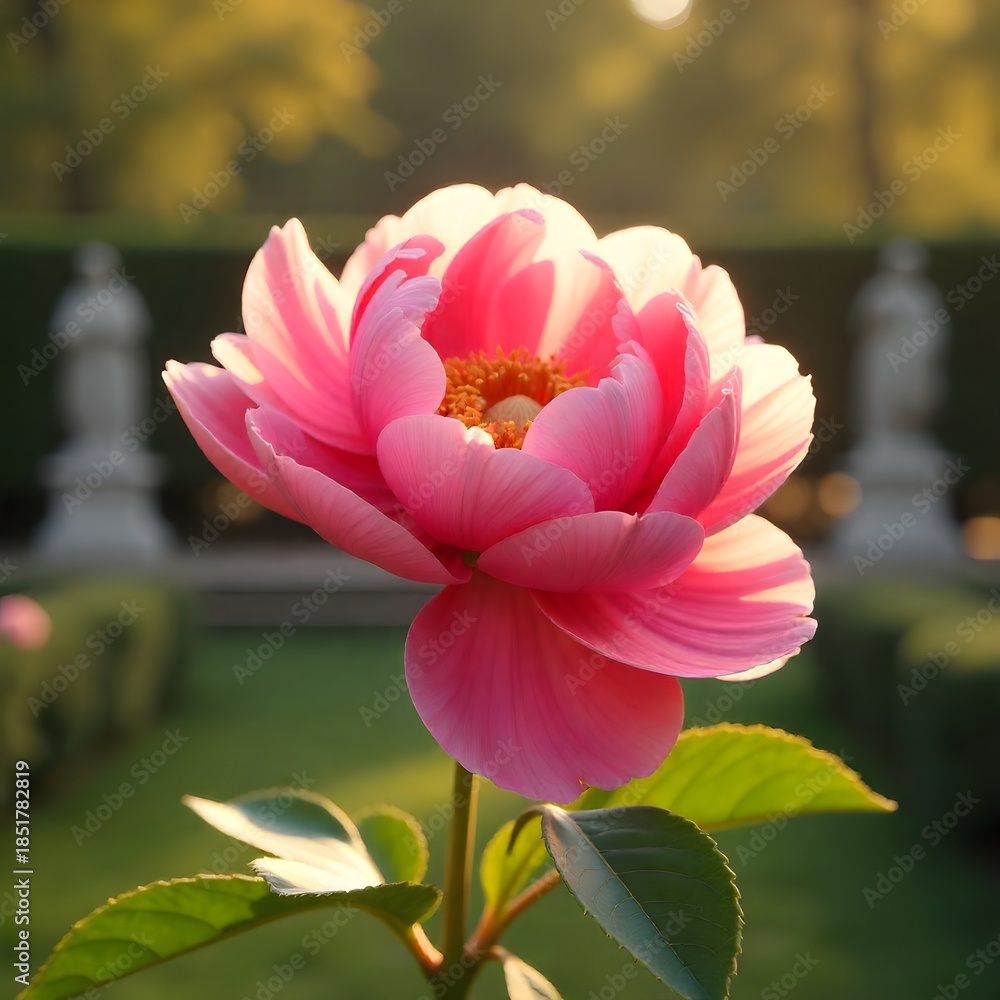 Obraz premium Pink rose flower blooming beautifully in a garden