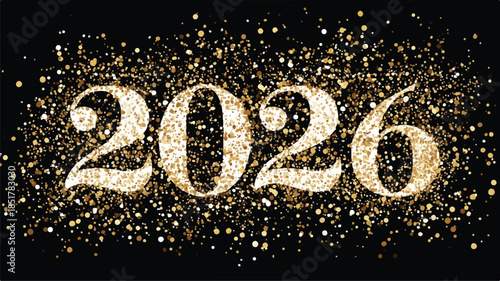 gold glitter confetti 2026 new year celebration decoration