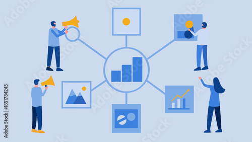 Business professionals analyzing data and communicating insights effectively