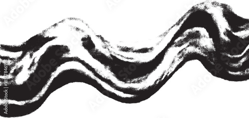 Wavy film texture in black and white. Simple graphic design element, ideal for backgrounds or stylish illustrations. Suitable for vector use.