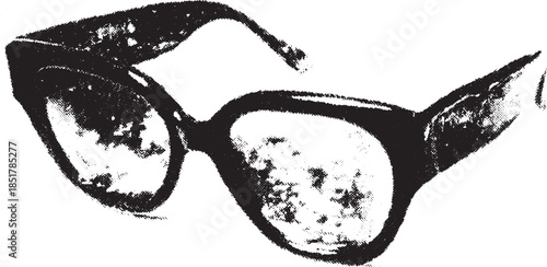 Black vintage sunglasses, a stylish accessory in a flat vector illustration. Perfect for outdoor wear, this design captures modern fashion.