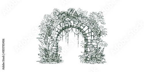 Green alphabet letter A made of leaves and grass with natural floral plant design