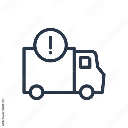 Delivery Truck Warning Icon. Shipping Error Alert  Symbol