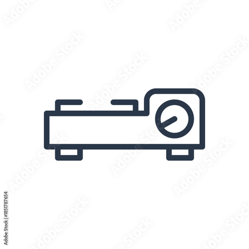 Portable Camping Gas Stove Cooktop Outline Vector Icon