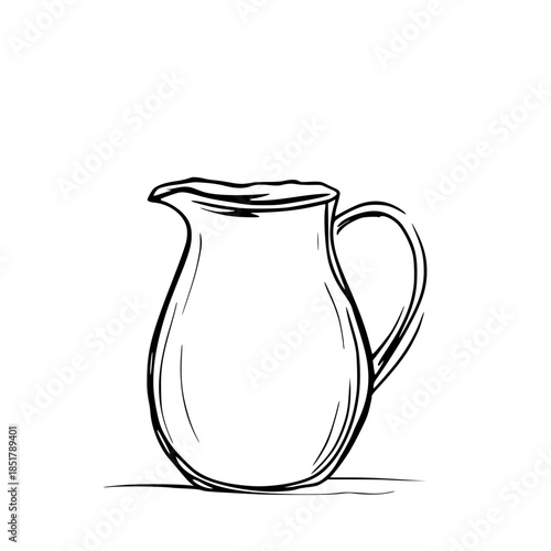 Simple Elegance: Minimalist Line Art Cider Jug | Clean, isolated vector art for creative projects.
