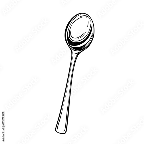 Line Drawing Spoon, Clean Minimalistic | Clean, isolated vector art for creative projects.
