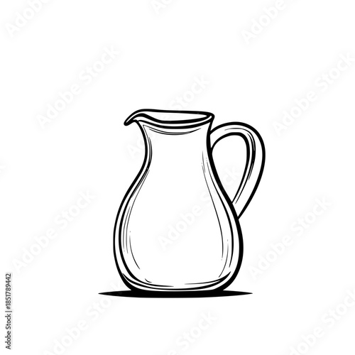 Timeless Elegance: Monochrome Ceramic Jug | Clean, isolated vector art for creative projects.