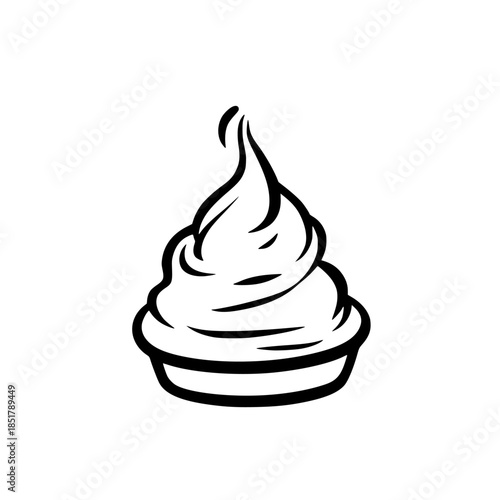 Whimsical Line Art Cleaning Gel Scoop | Clean, isolated vector art for creative projects.