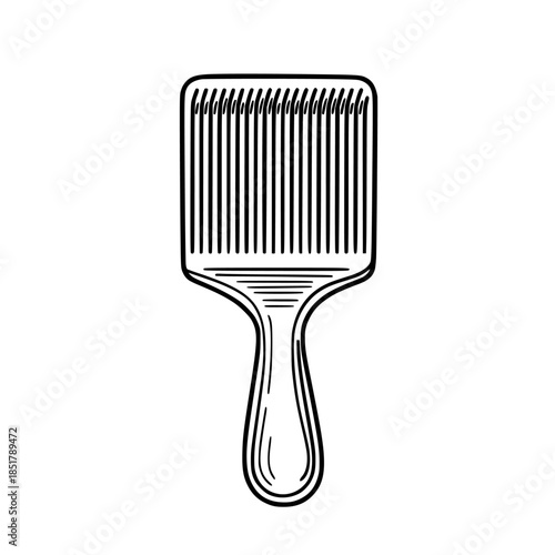 Elegant Line Art Brush Cleansing Tool | Clean, isolated vector art for creative projects.