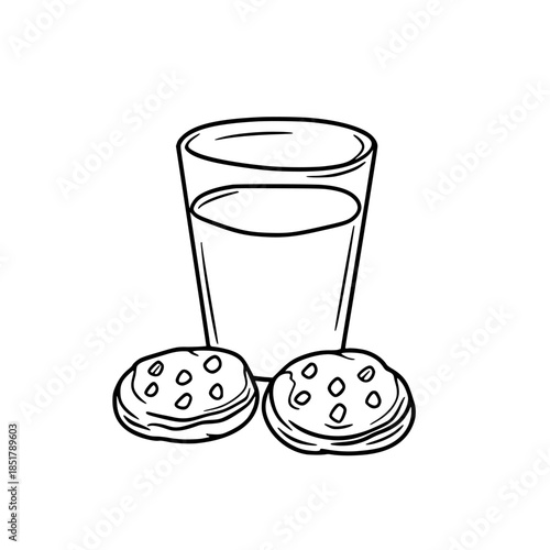 Simple Line Art Cookie Shot Glass Mold Cleaning | Clean, isolated vector art for creative projects.