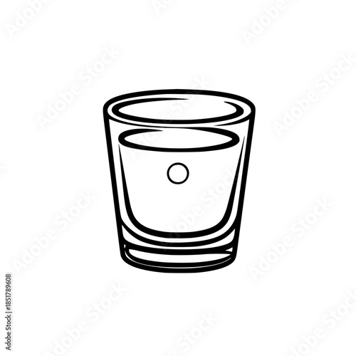 Elegant Line Art Cookie Shot Glass Mold Cleaned | Clean, isolated vector art for creative projects.