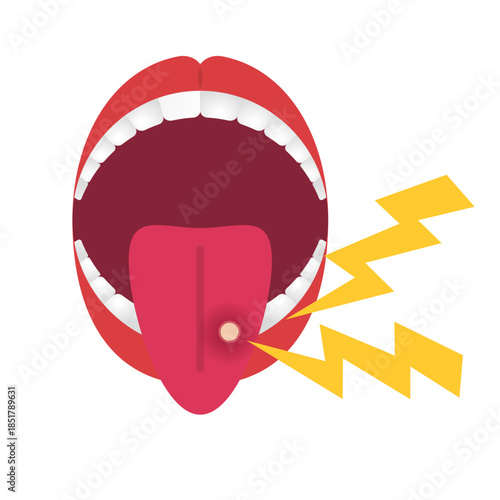 Canker sore pain icon. Vector.