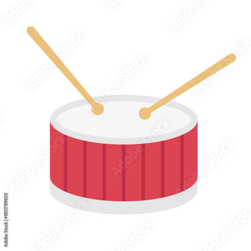 Drum and sticks icon. Vector.