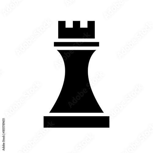 Simple chess rook piece silhouette. Vector.