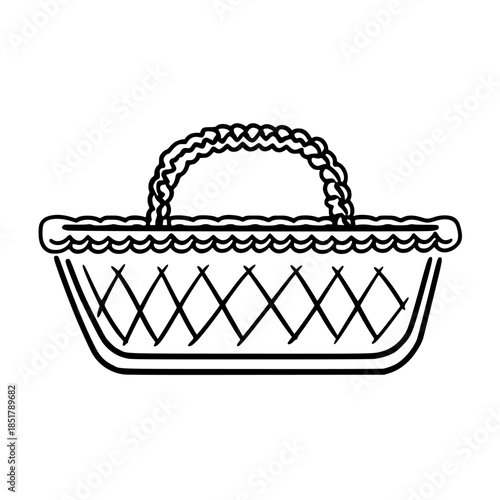 Elegant Lace Basket, Timeless Beauty | Clean, isolated vector art for creative projects.