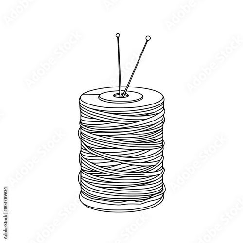 Spool thread spindle pins top | Clean, isolated vector art for creative projects.