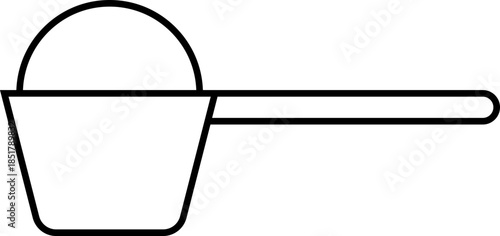 Sugar taken with measuring spoon icon. Vector.