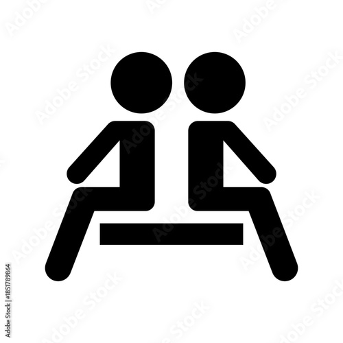 Simple Design Waiting room silhouette icon. Vector.