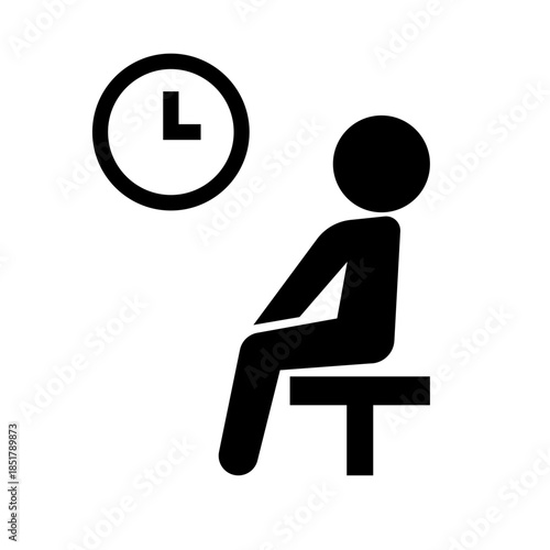 Waiting Room Silhouette Icon. Vector.