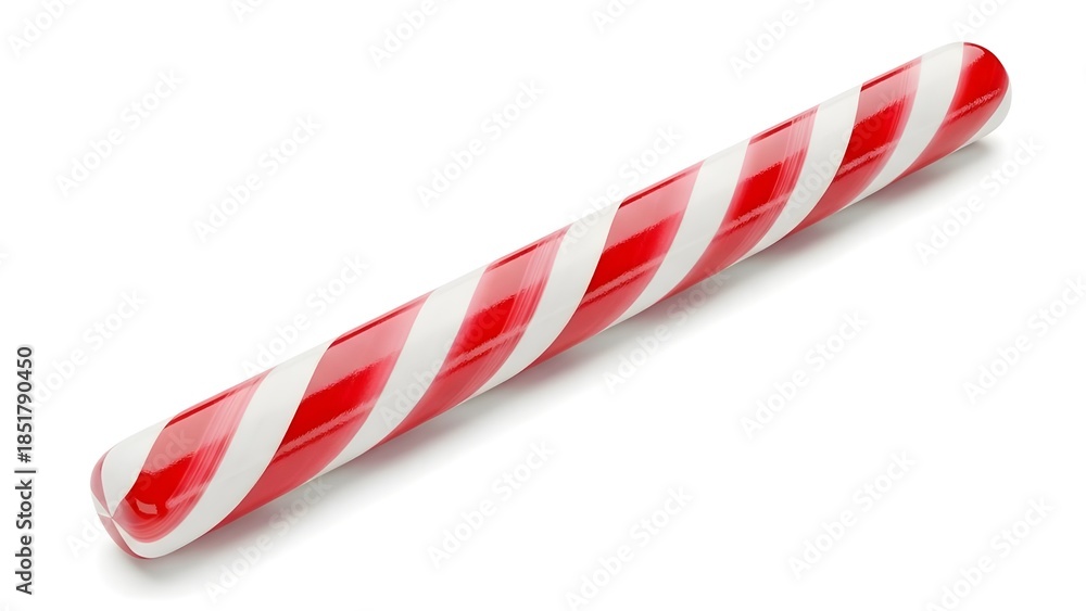 Obraz premium Classic peppermint candy cane with red and white stripes festive sweet treat for Christmas
