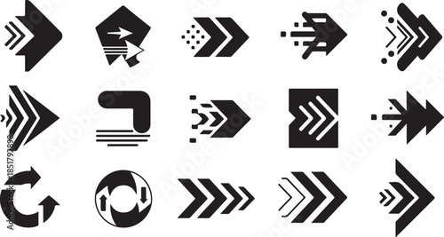 Collection of forward direction arrow icons
