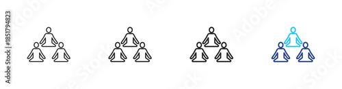 Group exercieses icon set outline multistyle vector illustrations concept