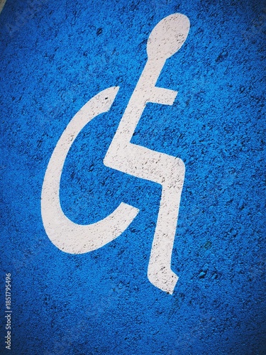 Disabled, wheelchair road marking 