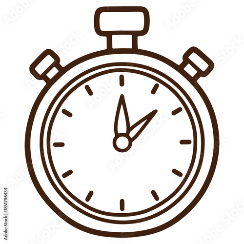 Brown stopwatch icon with a classic design isolated on a transparent background for various design projects and presentations