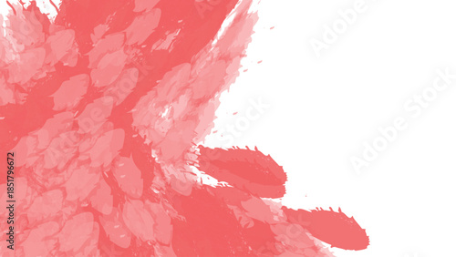 Red abstract paint brush texture on white background