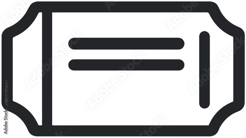 Simple ticket icon with equal sign  commonly used for event or movie tickets