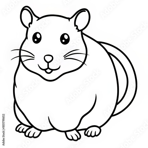 cute hamster outline vector illustration