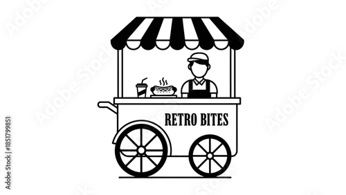 A classic vintage carriage vector illustration features an antique horse-drawn wagon design with retro wheels for old-fashioned transport and travel