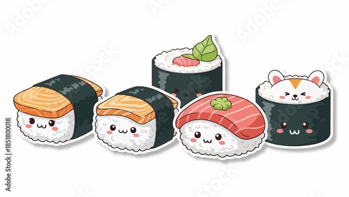 Fresh gourmet salmon sushi rolls with cream cheese and rice served as a delicious Japanese seafood appetizer isolated on both white and black backgrounds