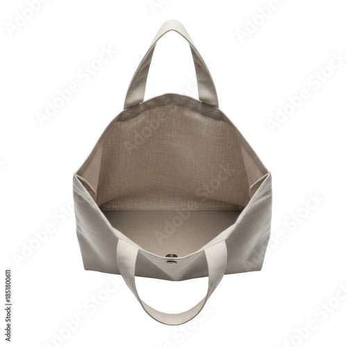 Empty Canvas Tote Bag Open Black Background