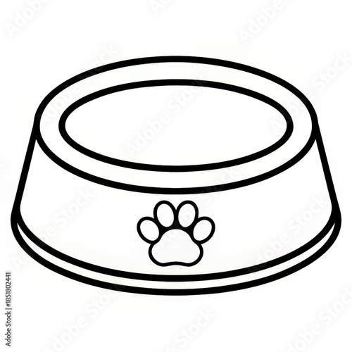 pet bowl outline vector illustration