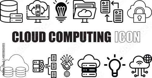  Cloud Computing Icons-Server, Cloud Storage, and SaaS Vectors
