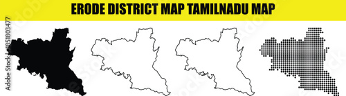 Tamilnadu Erode District Map Illustrations