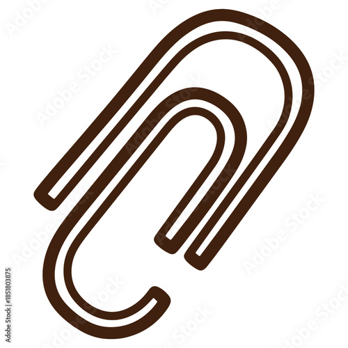 Single Paperclip Icon Design  Office Stationery Symbol for Organization and Documentation