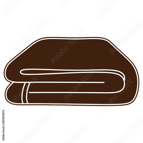 Stack of folded brown towels isolated on transparent background perfect for home decor or bathroom accessories