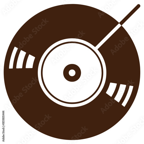Vinyl Record Icon Design for Music and Audio Production Concepts