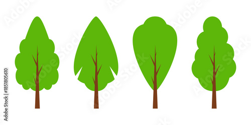 Collection of simple green trees
