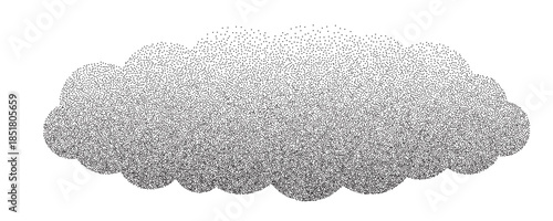 Dot halftone clouds pattern, gradient smoke
